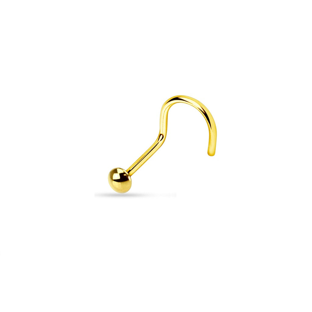 Nose Studs - Gold Plated Nose Screw With Half Ball – Piercing King