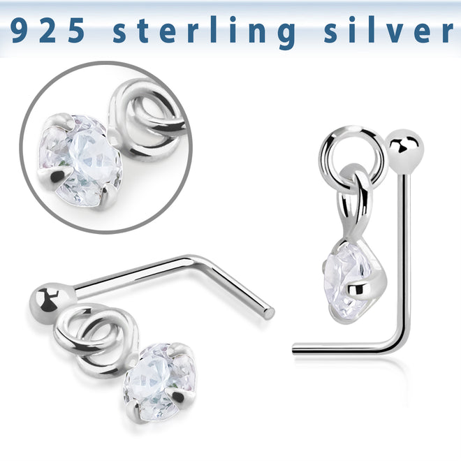 Nose Studs - Dangly CZ