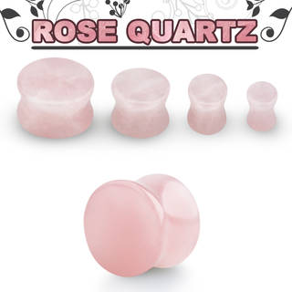 Organics - Natural Stone Plugs - Rose Quartz
