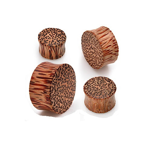 Speckled organic wood ear plugs for stretched ears