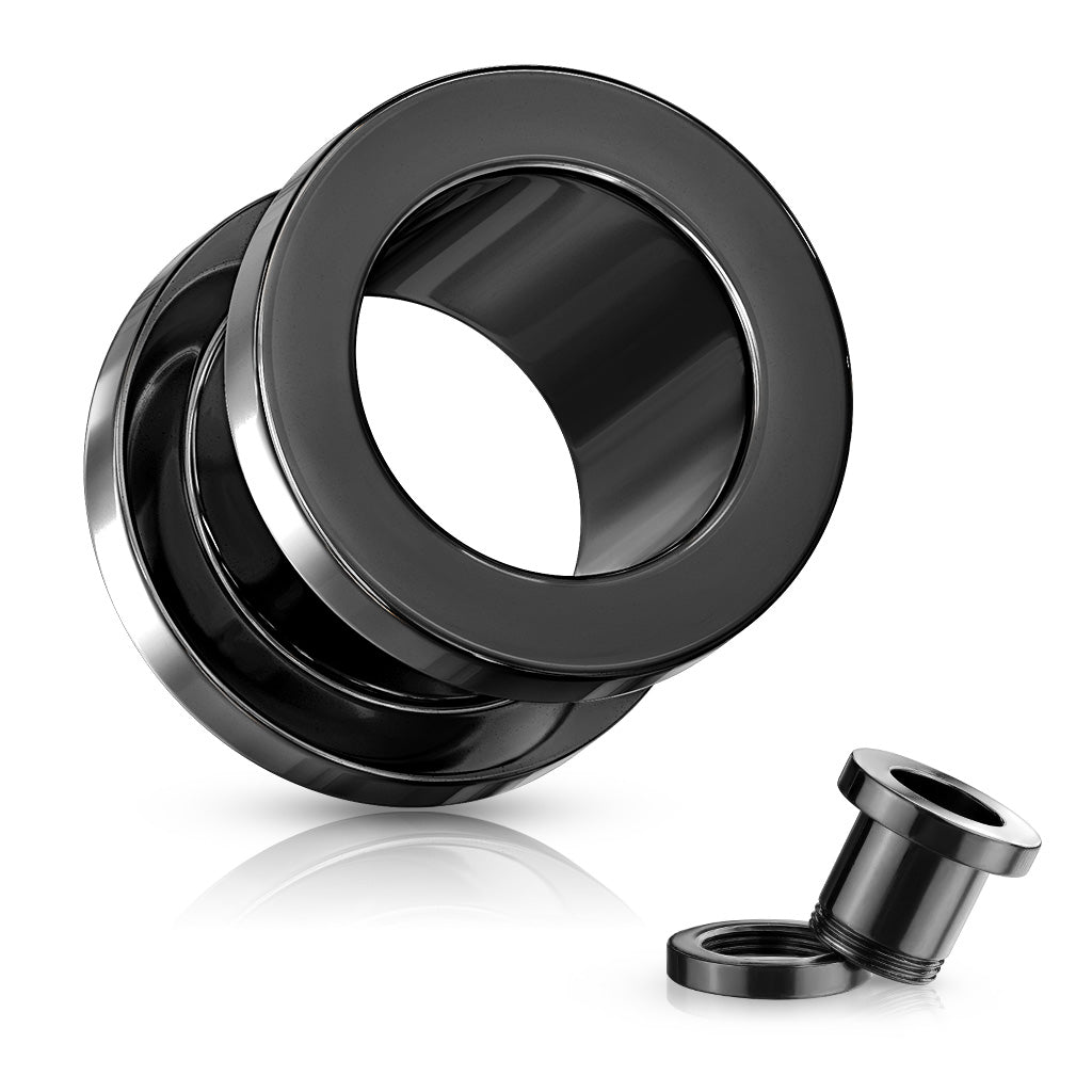 Black machine head tunnel with a shiny finish