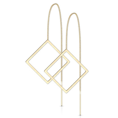 Earrings - Chain with Diamond Shape