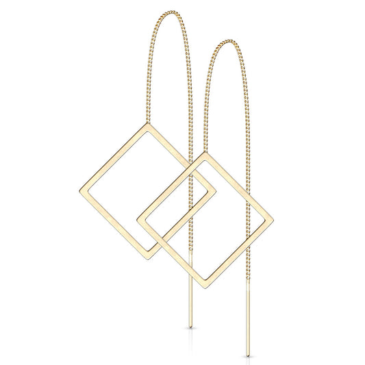 Earrings - Chain with Diamond Shape