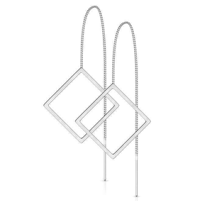 Earrings - Chain with Diamond Shape