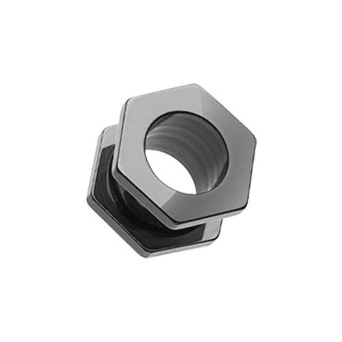 A single black blackline machine head tunnel with hexa design.