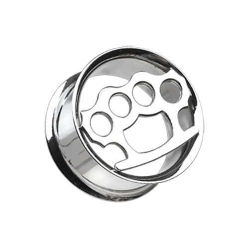 Stainless steel brass knuckle ear plugs.