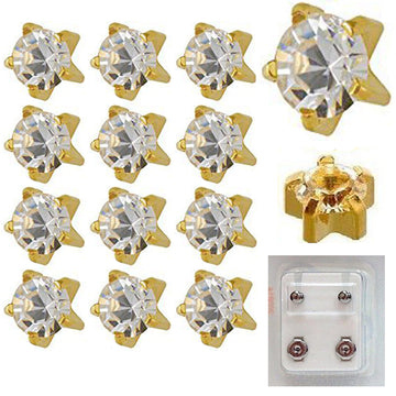 Earrings - Pre-Sterilized Piercing Studs - Gold Stars