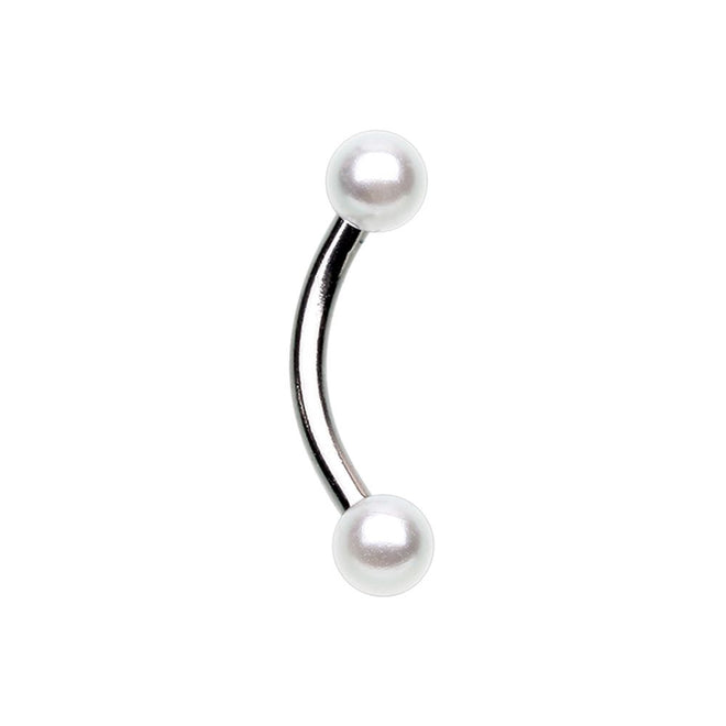Curved Barbell - Pearl-Look