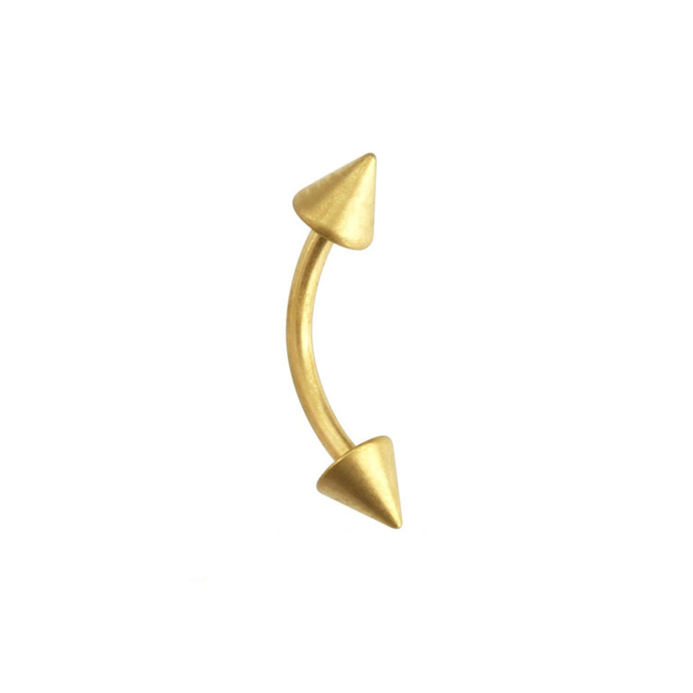 Curved Barbell - Gold Plated With Spikes