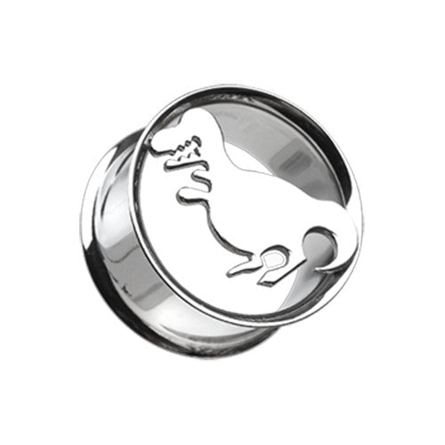 T-Rex dinosaur design plugs made from 316L surgical steel