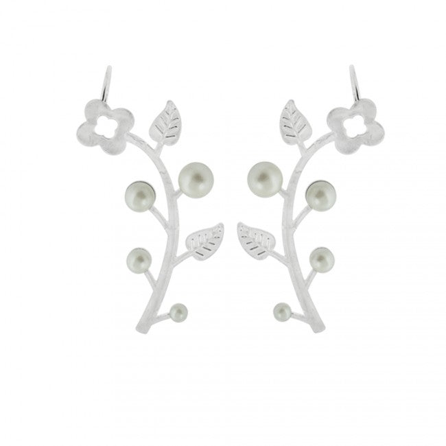Earrings - Jewelled Cuff Wrap Flower