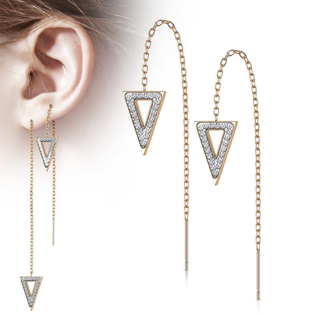 Earrings - Chain with Triangle