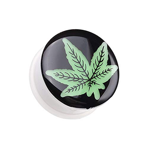 Glow-in-the-dark acrylic pot leaf plug