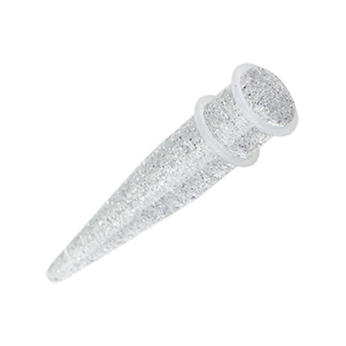 Clear acrylic glitter tapered stretcher.