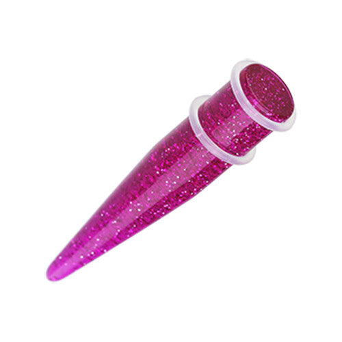 Pink acrylic glitter tapered stretcher.
