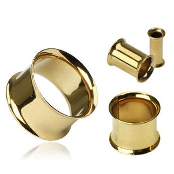 Tunnels / Plugs - Gold Plated Double Flare Tunnels