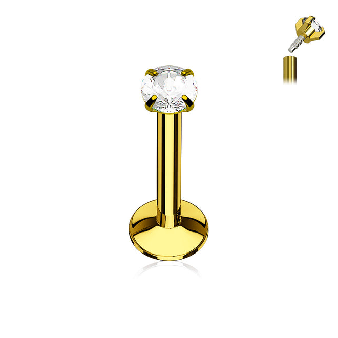 Labrets - Gold Plated Internally Threaded