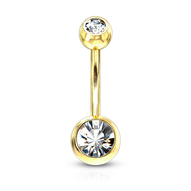 Belly Ring - Gold Plated Double Jewel