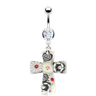 Belly Ring - H Murano Cross