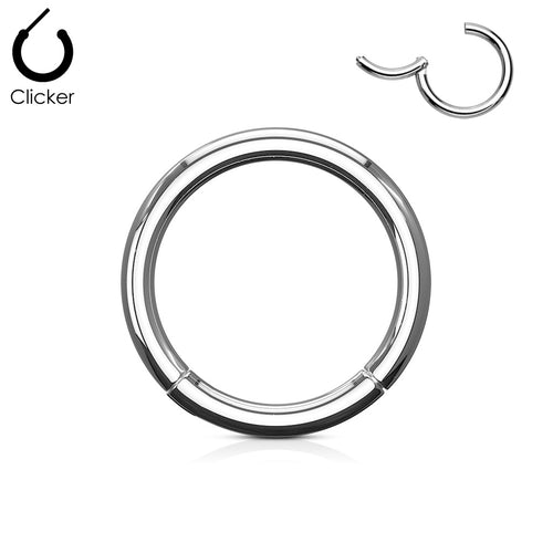 316L Surgical steel hinged segment ring.  These versatile hoops can be used for almost any piercing.  And, they are so easy to put it, you just open the hinge and then click it closed.  Great for nose, cartilage, daith, rook, eyebrow, lip and so much more!