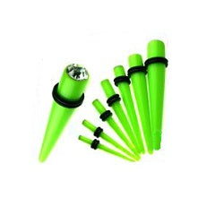 Yellow acrylic stretchers with jewel. Available in several colours.