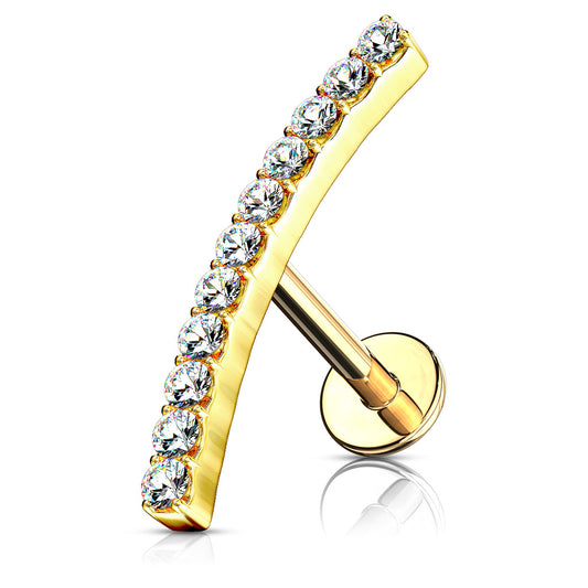 Labrets - IT Gold Plated Lined CZ