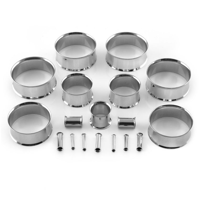 Set of flared ear tunnels in various sizes
