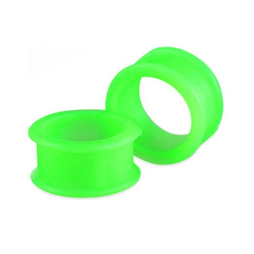 Tunnels / Plugs Pairs - Supersize Green Silicone