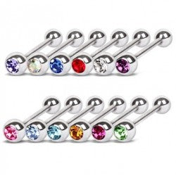 Barbells - Tongue Single Gem