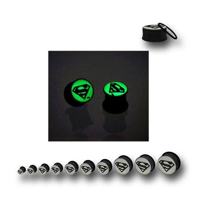 Tunnels / Plugs - Superman Glow-in-Dark Plugs