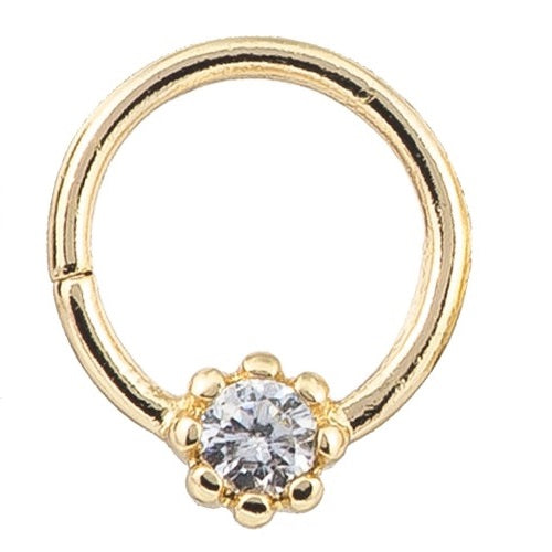 Cartilage - Gold Plated Hoop 1 CZ