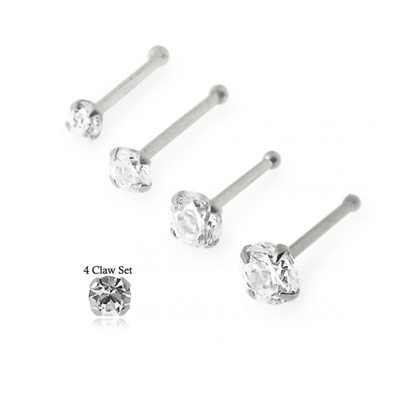Nose Studs - White Gold Nose Bones