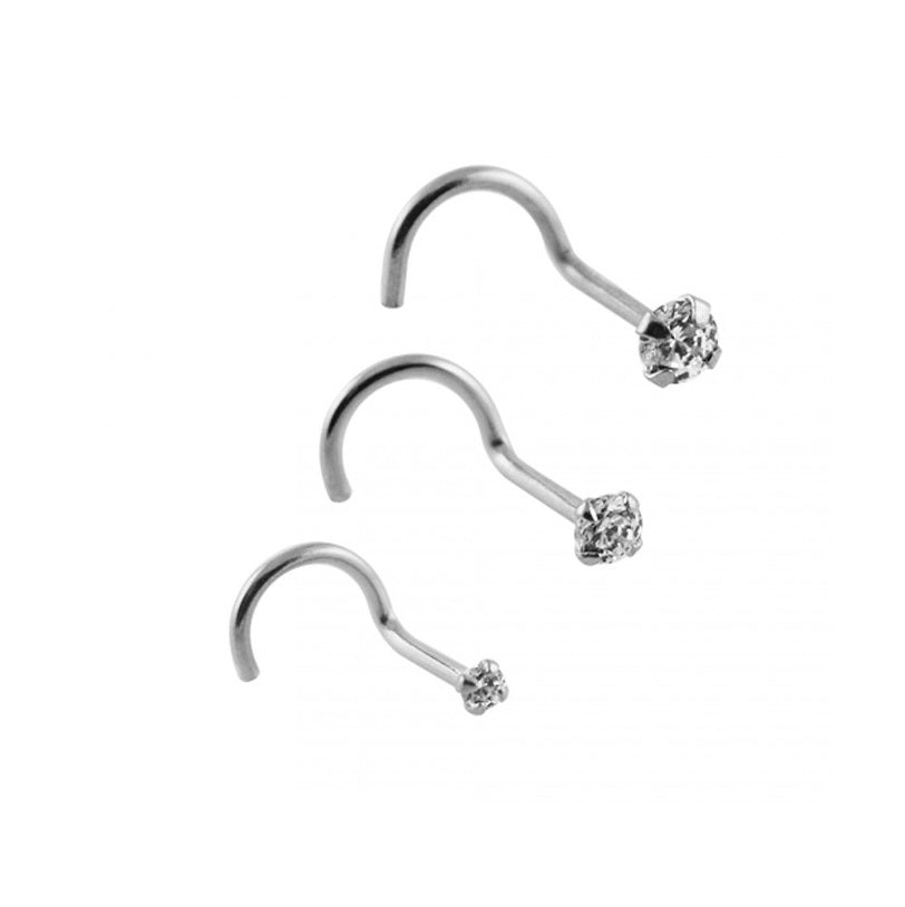 Nose Studs - White Gold Nose Screws